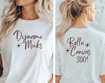 Front Back Mockup, White Bella Canvas 3001 Mockup, White Front and Back Tshirt Mockup, Bella Canvas 3001 Back Front Mockup