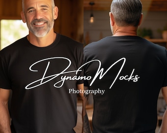 Black Bella Canvas 3001 Mockup, Black Front and Back Mockup, Mens Shirt Mockup, Male Tshirt Mocks, Bella Canvas 3001 Back Mockup