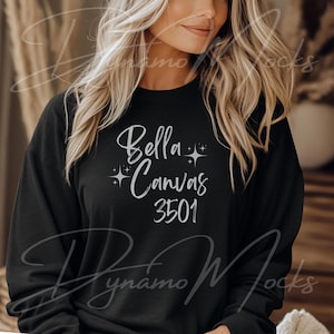 Bella Canvas 3501 Mockup, Black Heather Bella Canvas 3501CVC Mockup, Bella Long Sleeve Shirt Mockup, BC3501 Mockup