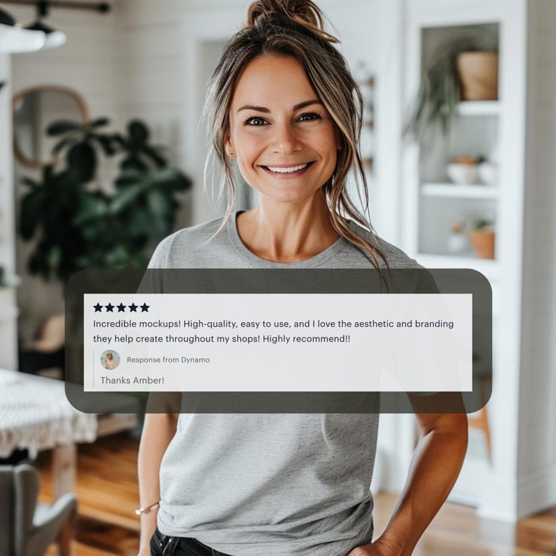 a woman standing in a room with a tweet on her face