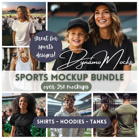 Sports Mockup Bundle, Bella Canvas 3001 Mockup, Next Level 1533 Mockup, Gildan 18500 Mockup, Front Back Mockup, Football Baseball Sports Mom