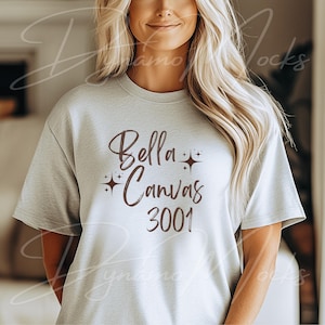 Bella Canvas 3001 Mockup, Ash Shirt Mockup, Ash Bella 3001 Mockup, BC3001 Mockup, Ash Gray Tshirt Mockup, Womens Shirt Mockup