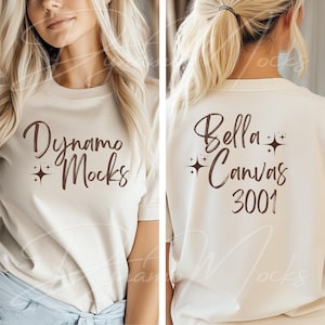 Vorderseite Rückseite Mockup, Natur Bella Canvas 3001 Mockup, Vorder- und Rückseite Natur Tshirt Mockup, Bella Canvas 3001 Rückseite Front Mockup
