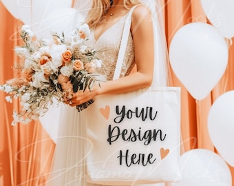 Tote Bag Mockup, Bachelorette Mockup, White Canvas Tote Bag Mockup, Bridal Bachelorette Wedding Tote Mockup