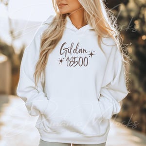 White Gildan 18500 Mockup, White Hoodie Mockup, Womens Mockup, White Sweatshirt Mockup, Oversize Hoodie Trendy Aesthetic