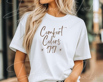 Comfort Colors 1717 Mockup, White Comfort Colors Mockup, 1717 Mockup, White Shirt Mockup, C1717 White Mockup