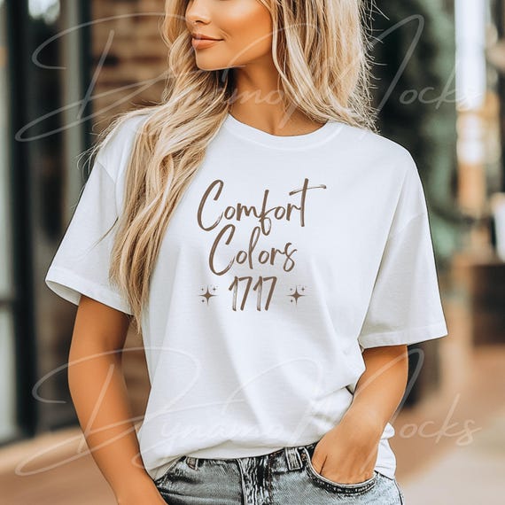 Comfort Colors 1717 Mockup, White Comfort Colors Mockup, 1717 Mockup, White Shirt Mockup, C1717 White Mockup