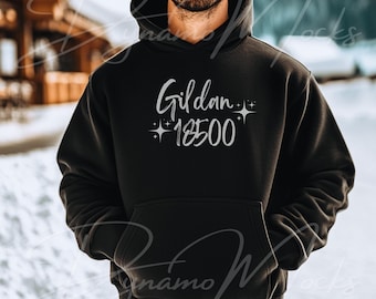 Czarny Gildan 18500 Mockup | Czarny Hoodie Mockup | Męska Bluza Zimowa Mockup | Różnorodni Mężczyźni | Oversize Trendy Estetyczny