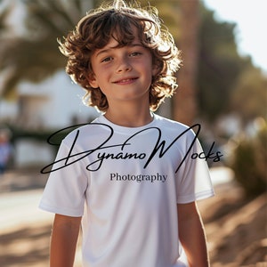 Kids Shirt Mockup, White Bella Canvas 3001Y Mockup, Youth White Tshirt Mockup, Bella Canvas Mockup