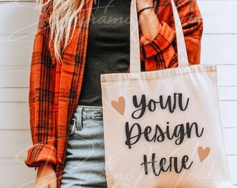 Tote Bag Mockup, Canvas Bag Mockup, Natural Canvas Tote Bag Mockup, Tote Mockup, Shopping Bag Mockup, Model Mockup