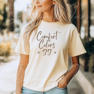 Comfort Colors 1717 Mockup, Butter Comfort Colors Mockup, Butter 1717 Mockup, Yellow Shirt Mockup, C1717 Butter Mockup