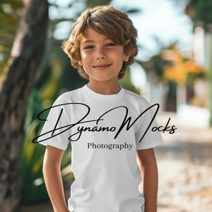 Kids Shirt Mockup, White Bella Canvas 3001Y Mockup, Youth White Tshirt Mockup, Bella Canvas Mockup