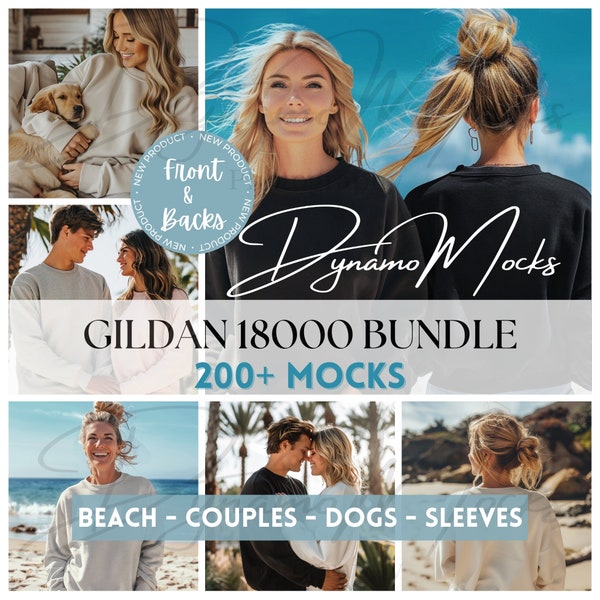 Gildan 18000 Mockup Bundle, Men Women Sweatshirt Mockup, Gildan Couples Mockup, Fall Winter Rustic Boho College Sweater Mock, Dog Mom Mockup