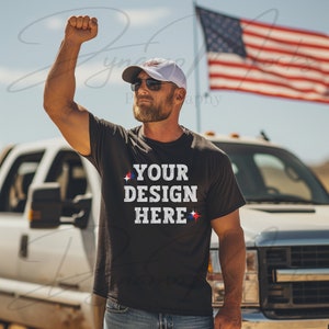 Black Shirt Patriotic Mockup, Patriotic Mockup, USA Flag, Bella Canvas 3001 Mockup, Election Government, 4th of July Mockup, Political Mock