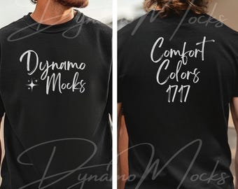 Comfort Colors Mockup, Black 1717 Front and Back Mockup, Mens Shirt Mockup