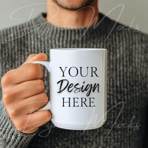White Mug Mockup, Coffee Cup Mock, 15oz White Mug Mocks, Male Mug Mockup, Dad Father Papa, Mug for Men