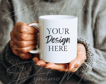 Mug Mockup, 11oz Ceramic White Mug Mockup, Coffee Cup Mockup, Ceramic Mug Mockup, Grandma Nana Grandmother Senior Mockup