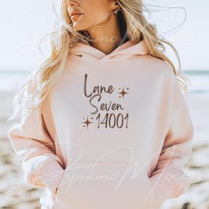 Lane Seven 14001 Mockup, Pale Pink Lane Seven Hoodie Mockup, Beach Mockup, LS14001 Mockup, Oversized Sweatshirt Mockup, Pale Pink Lane Seven