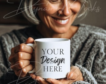 Mug Mockup, 11oz Ceramic White Mug Mockup, Coffee Cup Mockup, Ceramic Mug Mockup, Grandma Nana Grandmother Senior Mockup