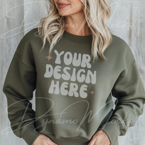 Gildan 18000 Mockup, Military Green Sweatshirt Mockup, Military Green Gildan 18000 Mockup, Gildan Crewneck Sweatshirt Mockup, Sweater Mockup