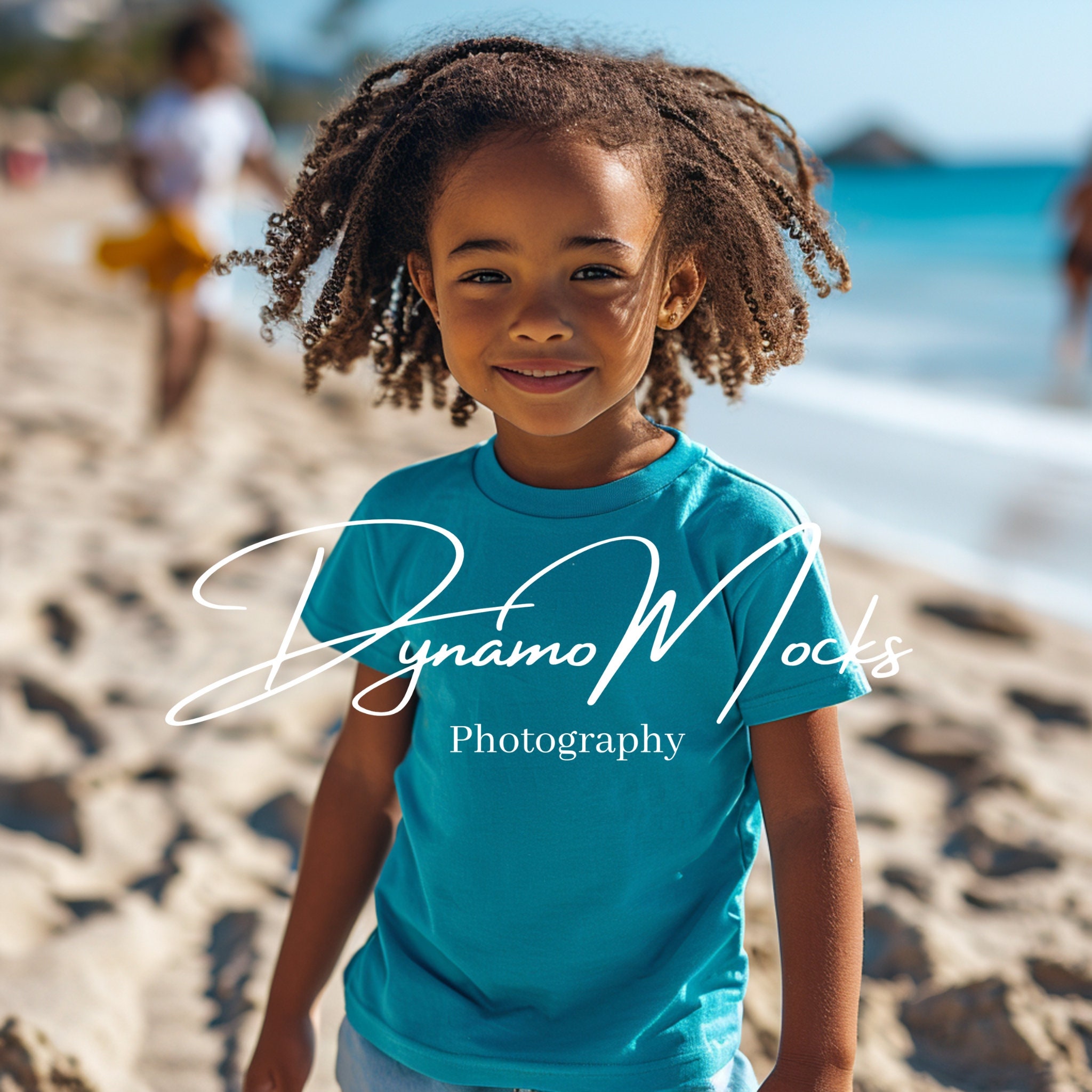Kids Shirt Mockup, Sapphire Gildan 5000b Mockup, Youth Blue Tshirt Mockup, Gildan Beach Mockup
