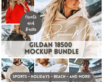 Gildan 18500 Mockup Bundle, Men Women Hoodie Mockup, Sweatshirt Backs, Gildan Sweatshirt Mockup, Fall Winter Sports Moms Beach Hoodie Mocks
