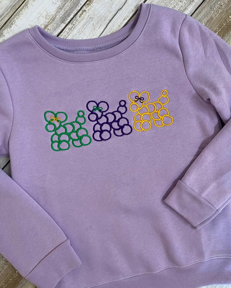 Mardi Gras Bead Dog Satin Outline Embroidery File | INSTANT DOWNLOAD ...