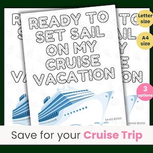 Défi économies sur les croisières, Budget vacances en croisière, Économies sur les voyages, Rembourrage en espèces pour les vacances, Fonds de voyage, Fonds de voyage en croisière, Format lettre, A4