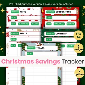 Christmas Savings Tracker, Cash Envelope Inserts, Christmas Savings Bundle, Christmas Budget, Holiday Savings, Fits A6 Binder