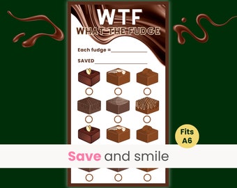 Funny Chocolate Savings Challenge, Mini Savings Challenge, Chocolate Fudge, Christmas Savings, Food Budget, What The Fudge, Fits A6 Binder