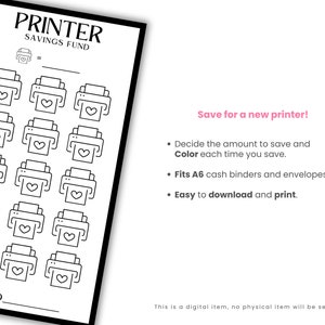 New printer savings fund challenge. Easy to download and print