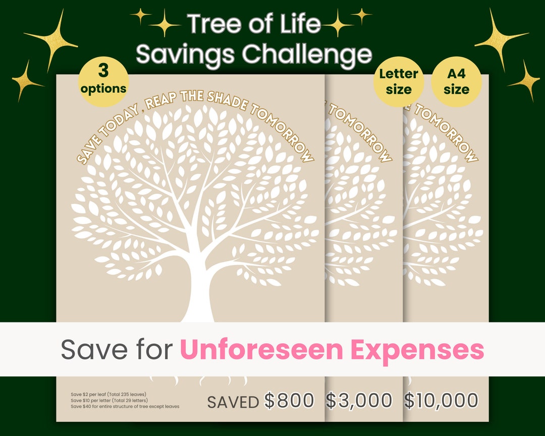 Tree of Life Savings Challenge, Emergency Fund, Rainy Day Savings