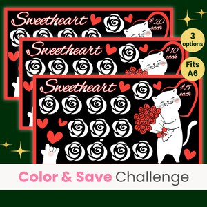Sweetheart Savings Challenge, Valentines Savings Challenge, Mini Savings Challenge, Anniversary Savings Challenge, Fits A6 Cash Binders
