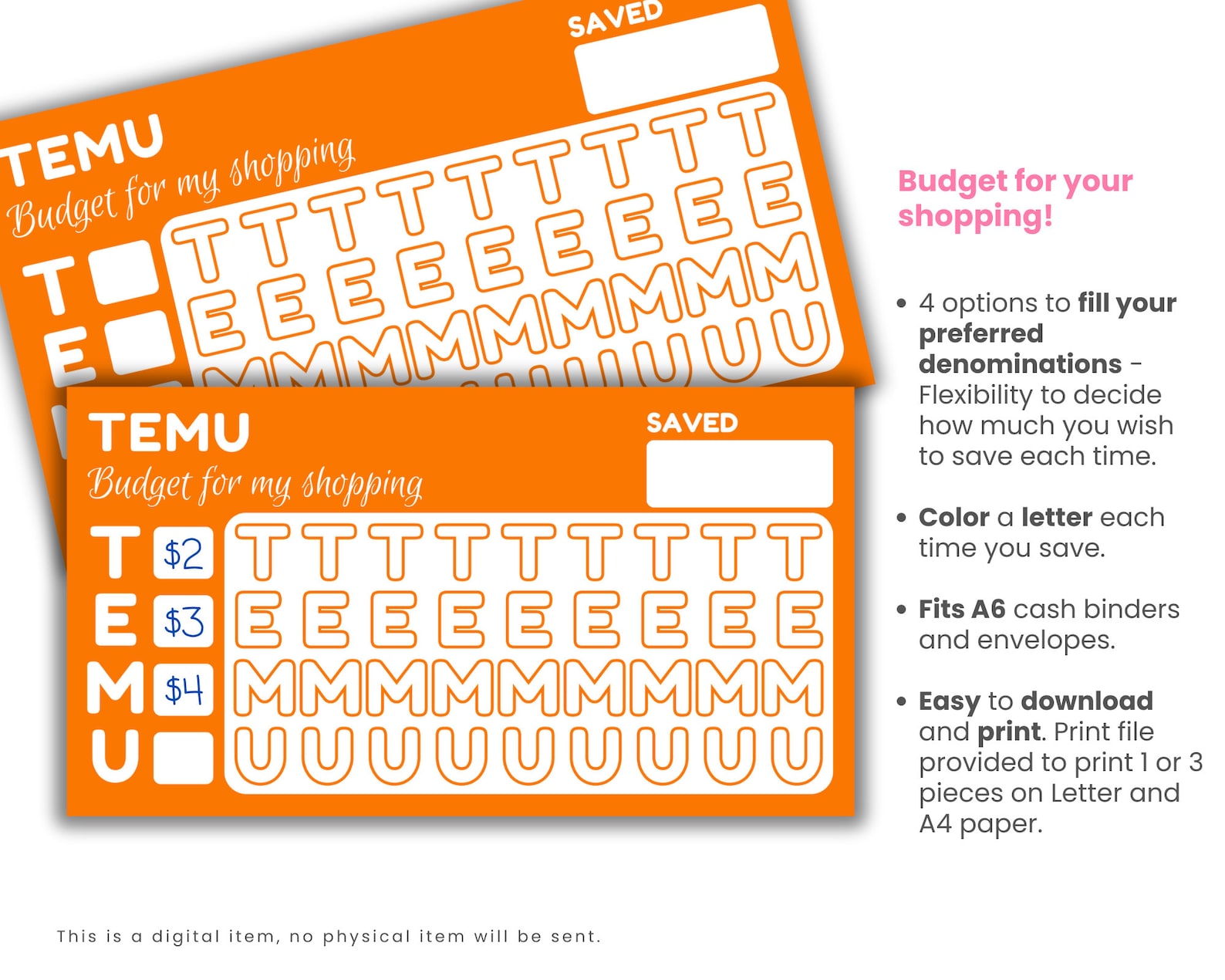 Shopping Savings Challenge, Temu Savings Challenge, Temu Budget, Fits ...