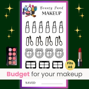 Makeup Savings Challenge, Beauty Fund, Makeup Budget, Cosmetics Budget, Shopping Savings, Self Care Savings Challenge, Fits A6 Binder