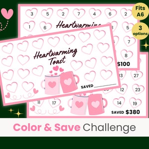 Heartwarming Toast, Valentines Day Savings Challenge, Christmas Savings Challenge, Mini Savings Challenge, Anniversary Savings, Fits A6