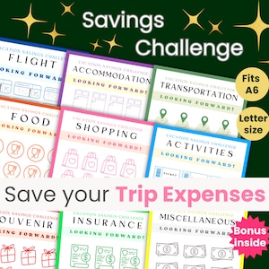 Vacation Savings Challenge Bundle Save Travel Expenses Printable Vacation Budget Cash Stuffing For Your Holiday Travel Savings Color Version