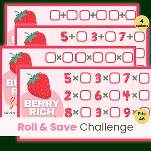 Berry Rich Savings Game, Savings Challenge Game, Roll the Dice Savings Game, Sweet Savings Challenge, Math Savings Challenge, Fits A6