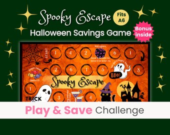Halloween Savings Challenge Game, Dice Game, Savings Game Board, Mini Savings Challenge, Fun Savings Challenge, Spooky Escape