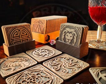 Drinks & Dragons Coasters - Nerdy Coasters for your DnD Games!