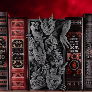 Imps Book Nook - 3D Printed to bring Fantasy Horror Monsters to Your Library - Designed by Miniatures of Madness