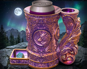 Wolf Tome Tankard Dice Tower / Can Holder & Vault Set - from Fates End
