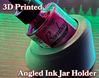Angled Ink Jar Holder for Calligraphy & Dip Pens 3D Printed