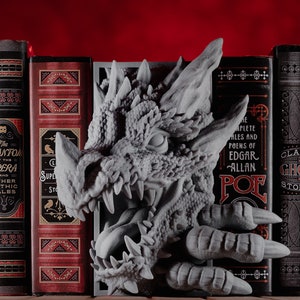 Dragon Book Nook - 3D Printed to bring Fantasy Horror Monsters to Your Library - Designed by Miniatures of Madness