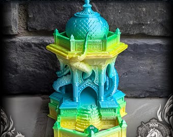 Entwined Ruin Dice Tower - 3D Printed - Designed by Fates End
