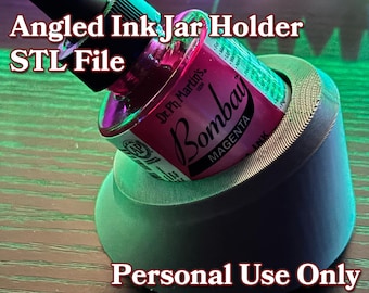Angled Ink Jar Holder for Calligraphy & Dip Pens STL File - Personal Use Only