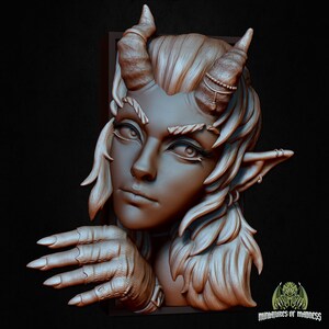 Tiefling Book Nook - 3D Printed to bring Fantasy Horror Monsters to Your Library - Designed by Miniatures of Madness
