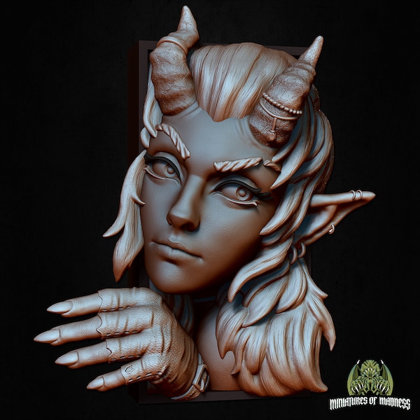 Tiefling Book Nook - 3D Printed to bring Fantasy Horror Monsters to Your Library - Designed by Miniatures of Madness