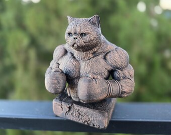 Cat Boxer Bust, 3D Printed - from Messy_Panda