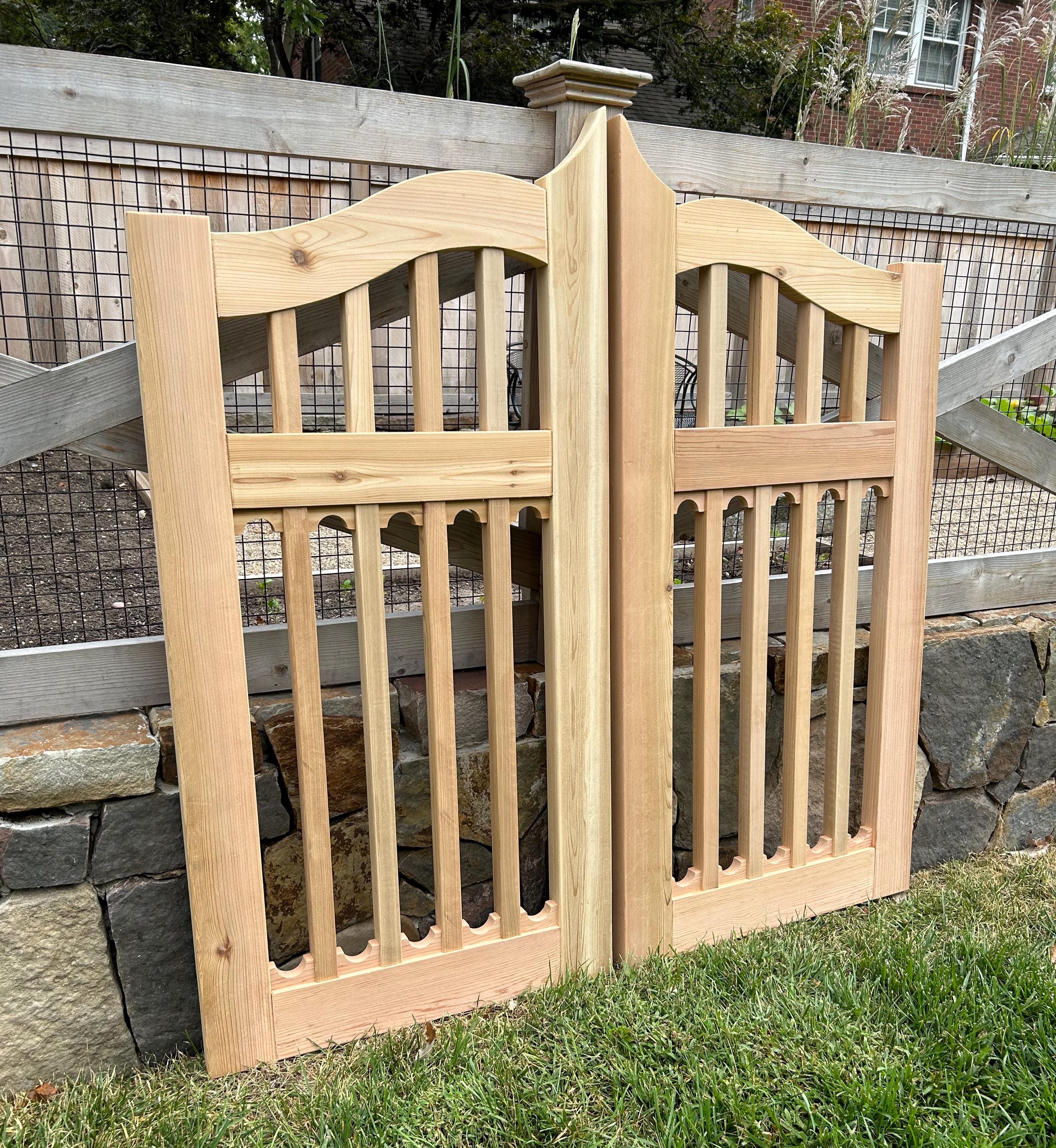 French Double Outdoor Cedar Gate With Balusters - Etsy